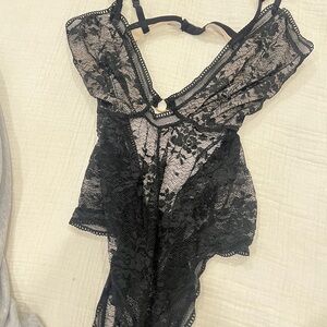 Elegant Black Lace Bodysuit